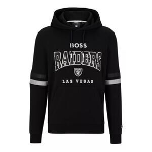 BOSS X NFL Sport Las Vegas Raiders Cotton Terry Hoodie Sweatshirt Black Size XL